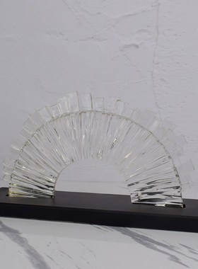 现代新中式办公室样板房玄关屏风摆件客厅电视柜橱窗隔断软装摆设