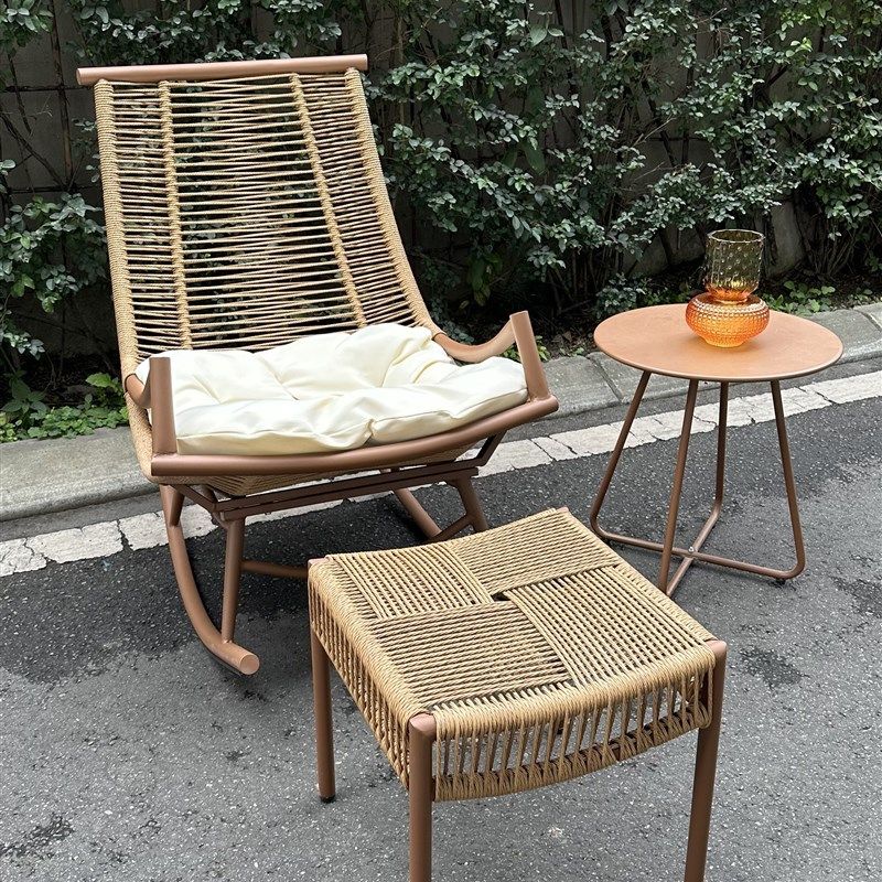 阳台网红摇椅大人躺椅家用休闲椅子中式懒人摇摇椅户外藤椅,淘宝优惠券,粉丝福利购,淘宝优惠卷