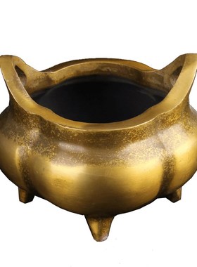 铜香炉檀香炉居室o三足鼎家用烧香炉仿古供佛盘香炉
