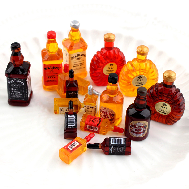 推荐15Pcs Resin Simulation Wine Bottle Accessories XO Miniat - 图1