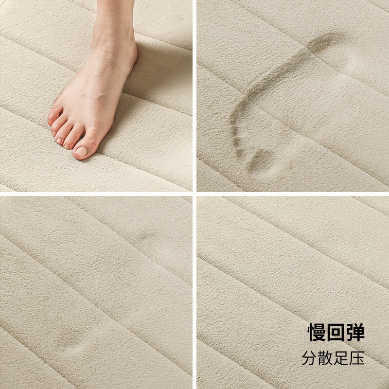 推荐2023 Thick memory sponge coral carpet bathroom mat防滑脚-图2