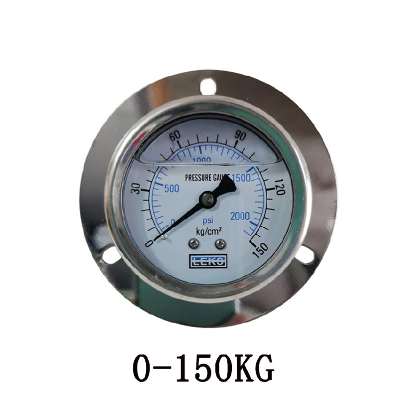 不锈钢壳轴向带边耐震压力表YN60ZT 100 250KG防震油压表1/4PT