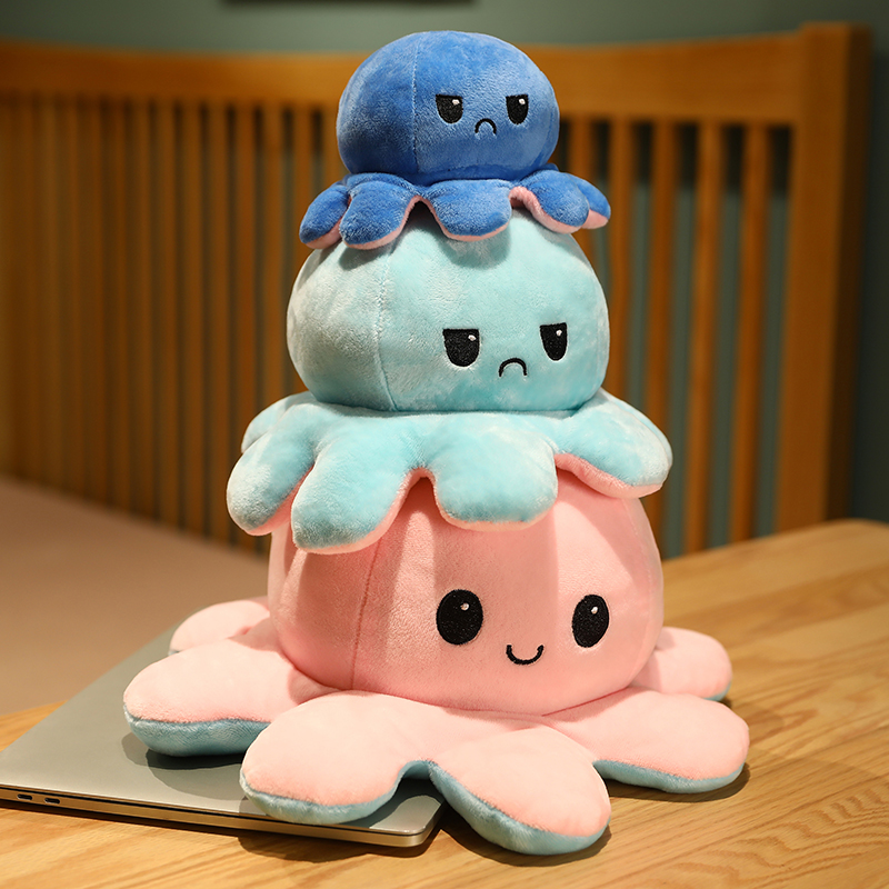 极速1pcs Reversible Octopus Plushie Fidget toy Flip Plush To-图3