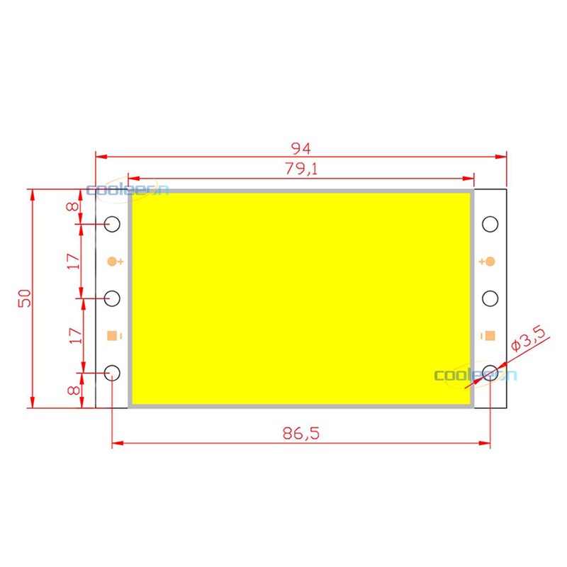 推荐94x50MM高亮长方形遥控调光COB灯板LED面光源12V 15W冷暖白蓝