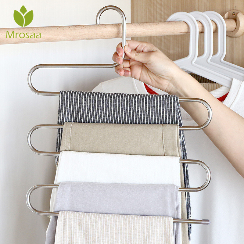 网红Trousers Hanger Bathroom Organizer Clothes Closet Belt-图0