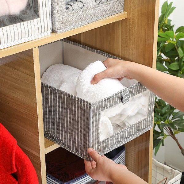 Foldable UndeNweas Storagew Box Hourehold ron Woven Clothing-图0