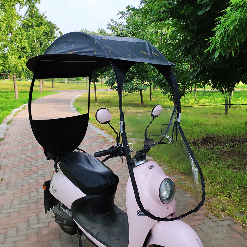 电动车雨天神器电瓶车雨棚蓬w遮阳伞摩托车防晒防雨挡风罩电车车 - 图1