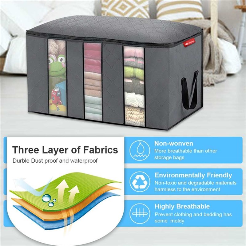 新品4Pcs/Set Clothes Storage Bag Non-woven Fabric Cloth Quil - 图1