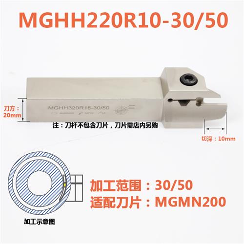 端面槽刀数控刀杆平面槽mghh320/425R切刀割槽R刀345mm圆弧大 - 图1