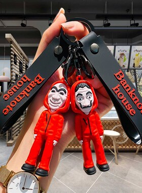 现货跨境热销纸钞屋钥匙扣外贸款惊悚公仔包包挂件汽车小礼品摆件