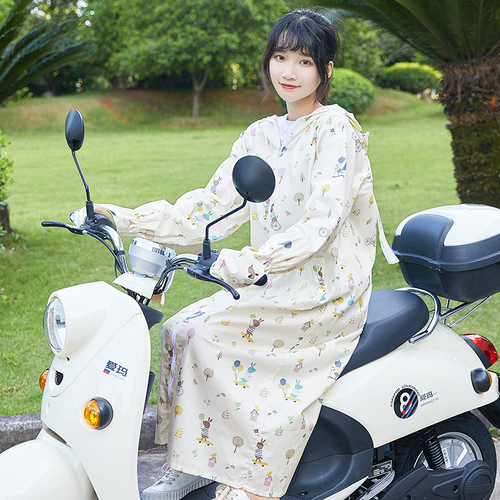 电动车防晒衣服女夏季全身长款纯棉骑电甁摩托车防紫外线遮阳披肩