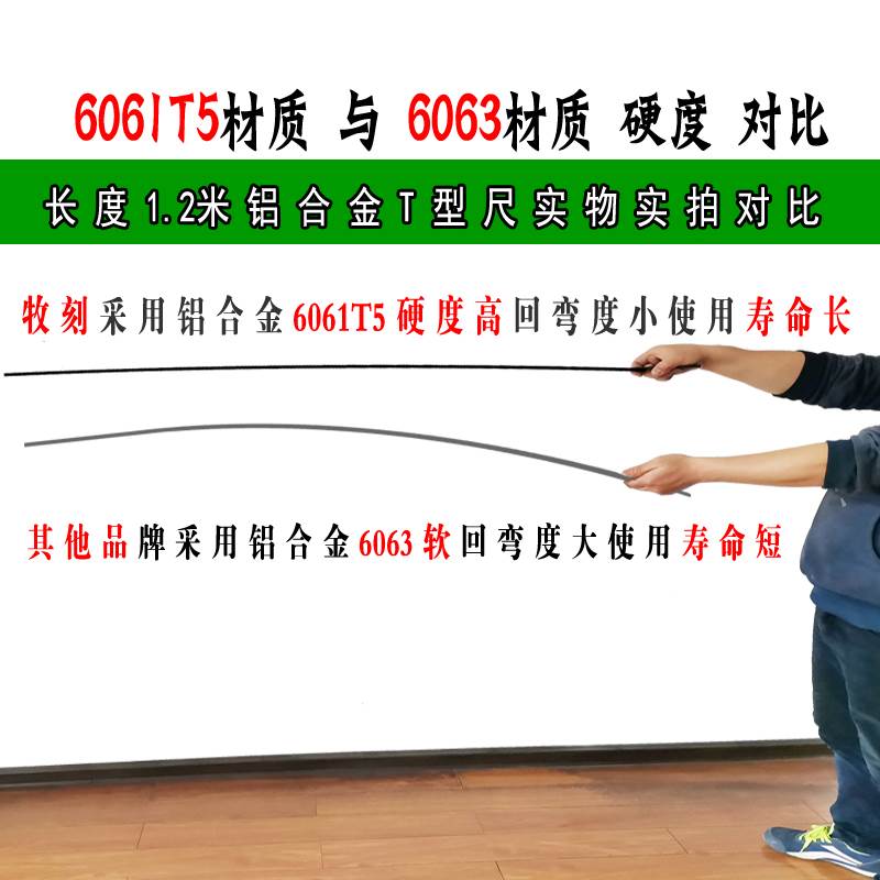 钢90度直角T型丁子尺铝w合5广金玻璃靠尺1米2告大号拐角方 - 图0