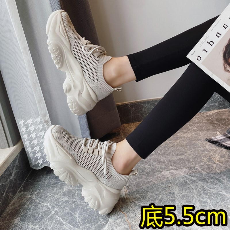 飞织老爹鞋小码女鞋313233休闲运动鞋轻便网面透气厚底松糕鞋春夏 - 图1