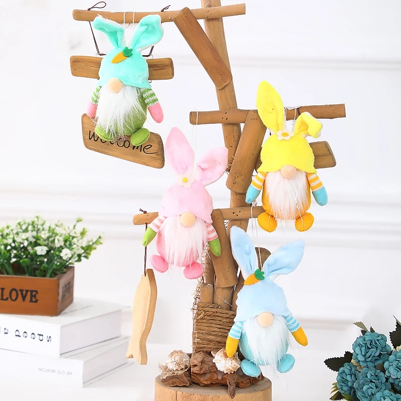 2d23 Easter Faceless Gnome Rabbit Doll Handma0e TReusable Ho - 图1