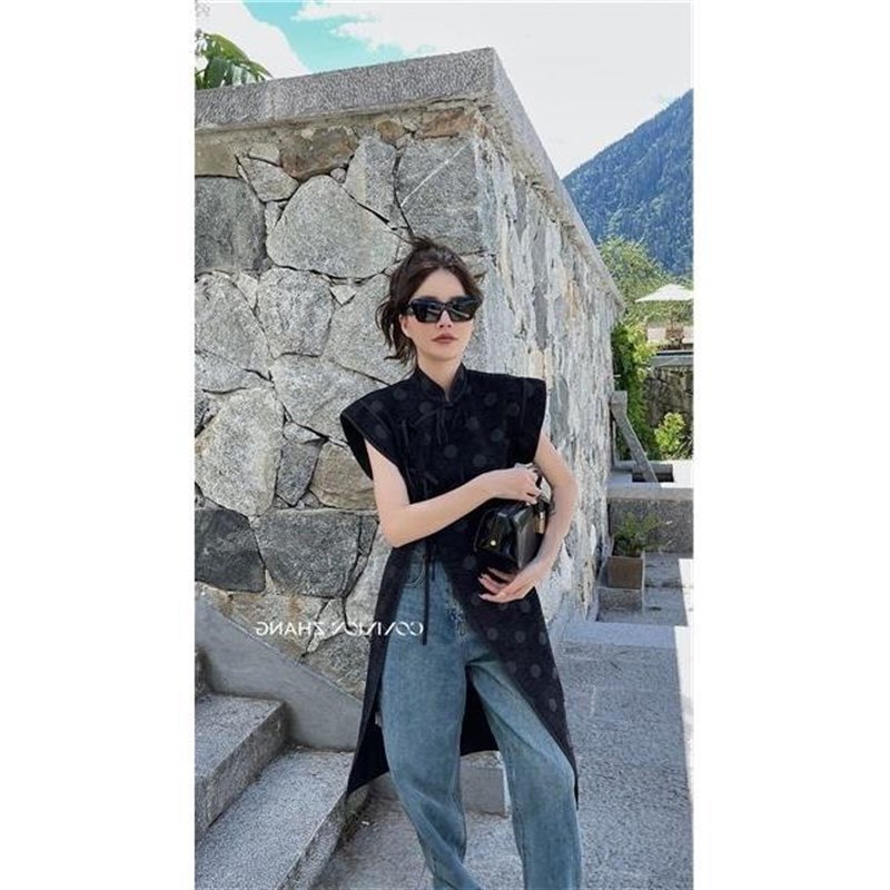 优雅复古改良旗袍连衣裙女2022年新H款设计感小众气质绑带中长裙
