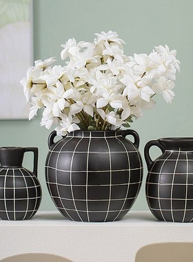 诧寂风陶瓷花瓶摆件客厅酒柜装饰品办公室样板间乔迁新居