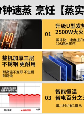 蒸包炉商用包子机小笼包蒸锅全自动商用小型早餐店蒸汽炉两孔蒸笼