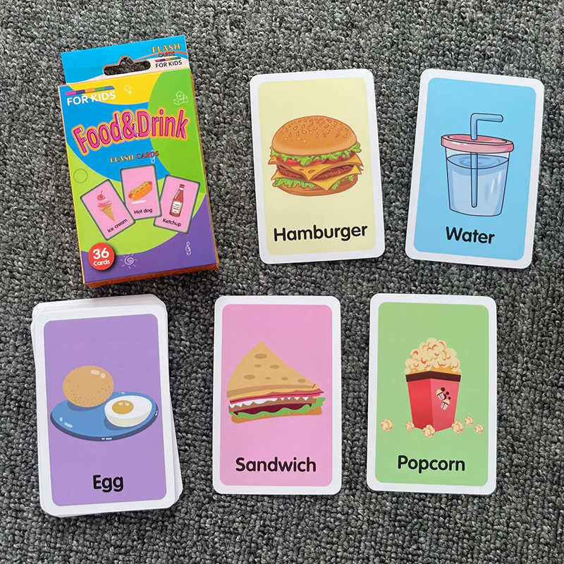 极速36pcs Flashcards Kids Montessori Baby Learn English Word - 图2