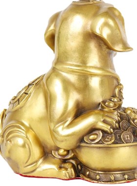 纯铜狗铜聚宝盆狗镇宅招财狗生肖狗风水狗补缺T角铜工艺品摆件