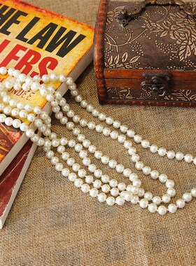 小善之家复古中国风配旗袍项链汉服仿珍珠长链毛衣链长款项链多圈