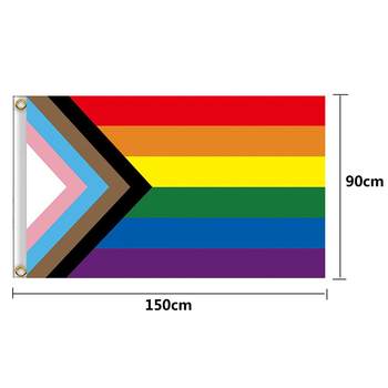 SpeedRainbow Flag Banner ທົນທານຕໍ່ UV ທົນທານຕໍ່ຄວາມພູມໃຈ Progress