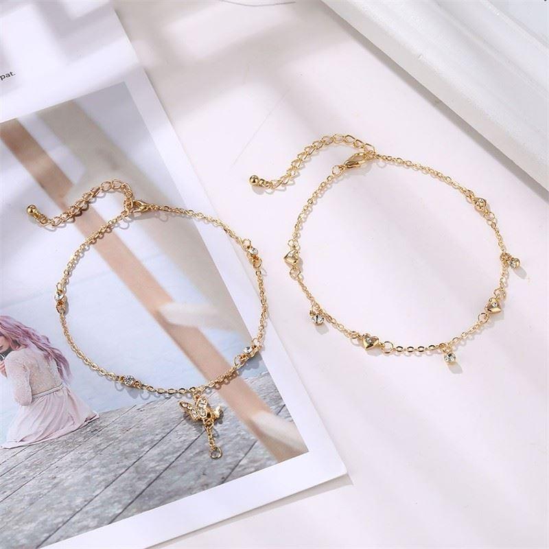 推荐Hot Summer oho 123Buttelrfy Anklet For Wmoen Gold Multil - 图2