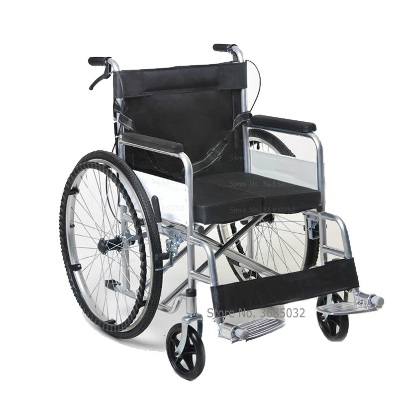 Folding Wheel chair Full Back Rest Portable Galvanized Stee - 图0