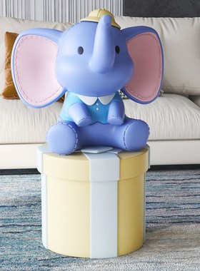 卡通大象客厅大型落地摆件家居沙发旁电视柜装饰品乔迁新居礼品