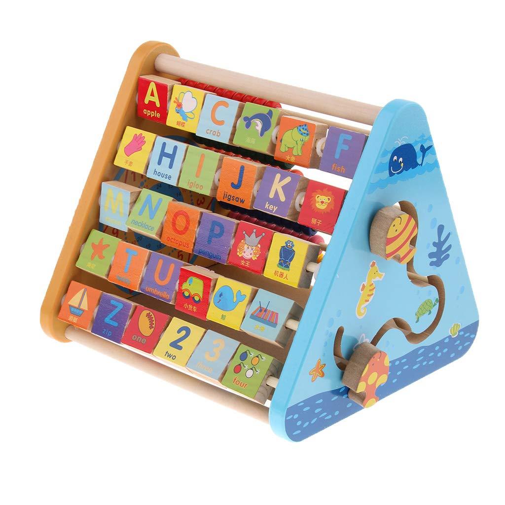 网红5 in 1 Multi-Function Alphabet Abacus Blocks Learning Cl - 图0