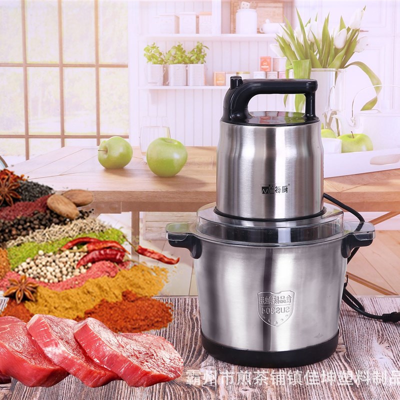 新品6L大容量绞肉机商用家w用不锈钢电动料理机多功能厨房绞肉机 - 图0