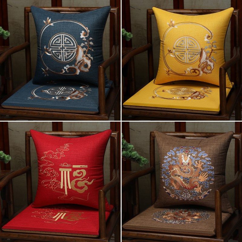 中式椅垫红木椅子沙发坐垫餐椅垫刺绣实木家具圈椅座垫茶桌垫定制,淘宝优惠券,粉丝福利购,淘宝优惠卷