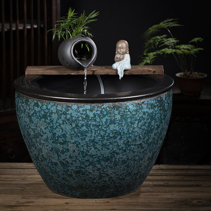 大型陶瓷流水喷泉鱼缸陶罐水循环造景古法鱼缸客厅阳台落地大水缸,淘宝优惠券,粉丝福利购,淘宝优惠卷