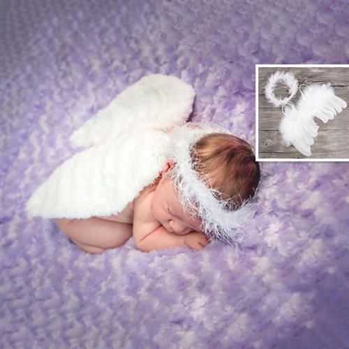 推荐Baby Angel Wing with Headband Newborn Photography Props-图1