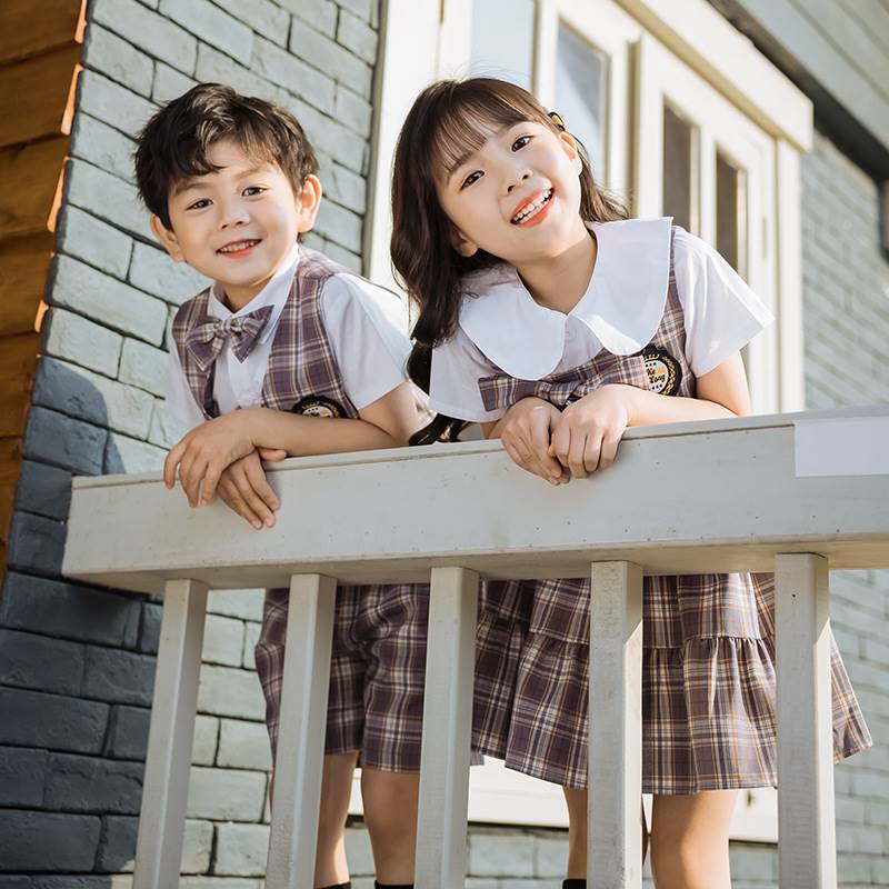 极速School uniforms, primary school students, summer clothin - 图0