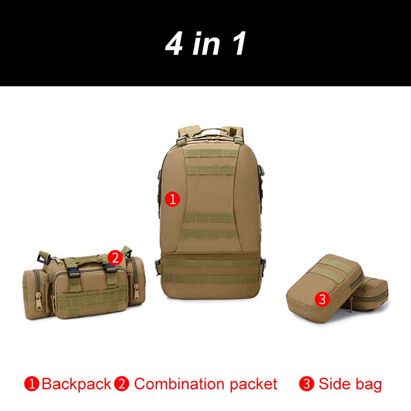 网红50L Tactical Backpack,Men's Military Backpack,4 in 1 - 图1