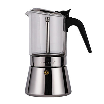 Coffee Moka Pot Glass Stainless Steel Home ສະດວກສະບາຍ Italian Hand-brew Coffee P Coffee Pot Filter Pot ອຸປະກອນກາເຟ