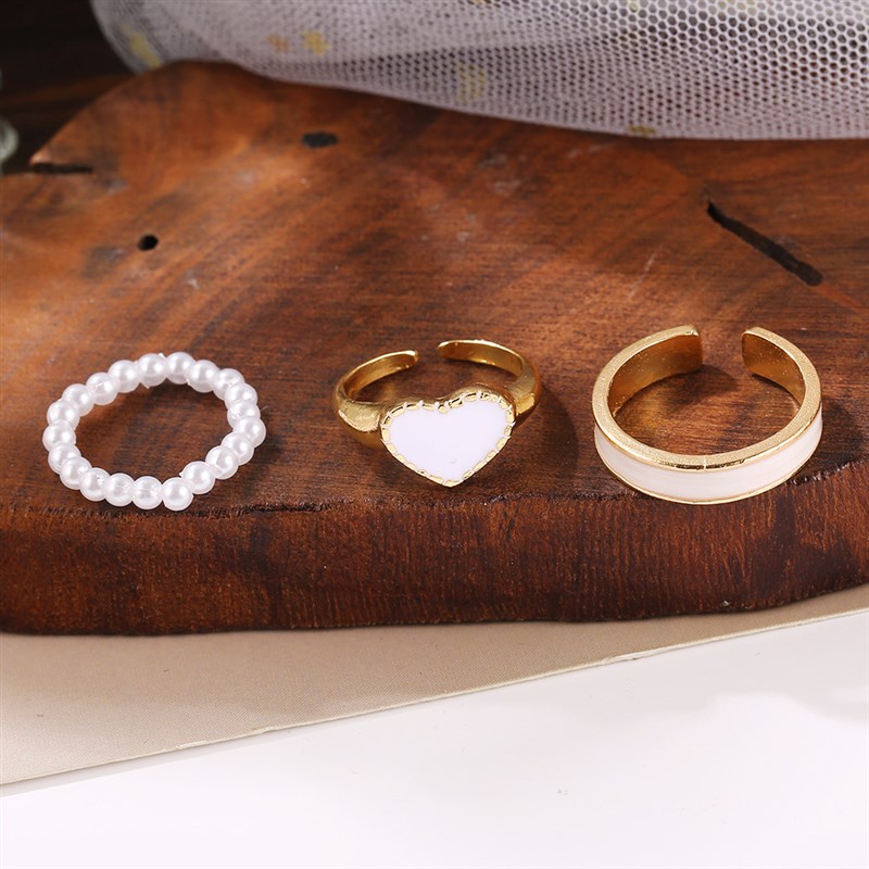 速发ins珍珠戒指女小众高级感 index finger ring Pearl rings fe - 图2