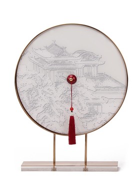 新中式创意铁艺亚克力p工艺品客厅电视柜玄关摆件酒店办公桌装饰