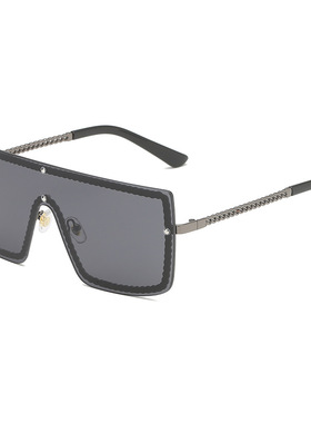 现货Xiaoxiang Square Sunglasses Women's ChMain Striped Frame