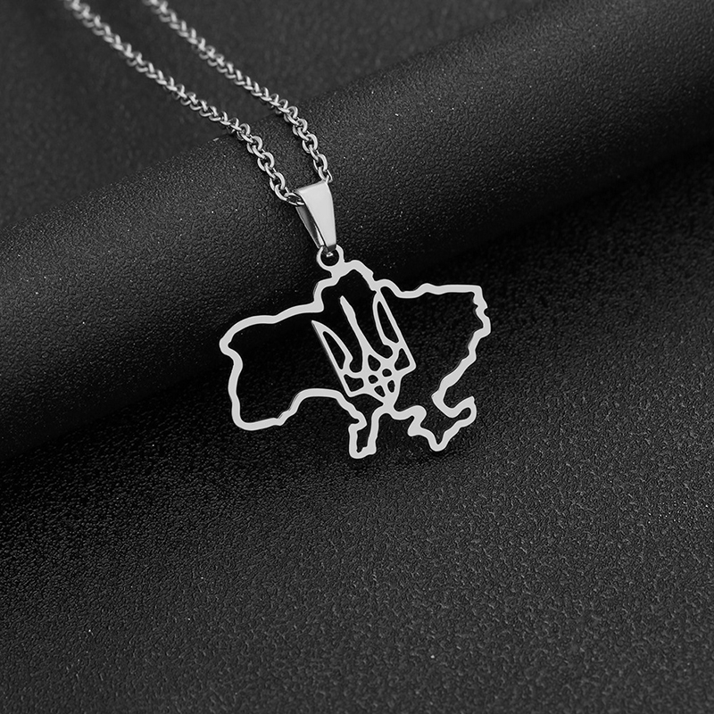 推荐Fashion Outline Ukraine Map Pendant Necklace For Women G - 图2