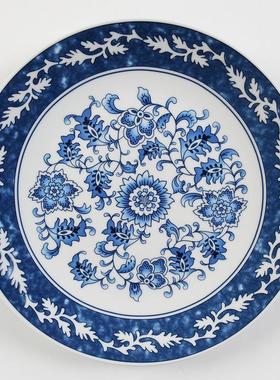 墙面家居陶瓷中式盘子壁饰客厅背景挂盘酒店青花装饰挂餐厅摆件