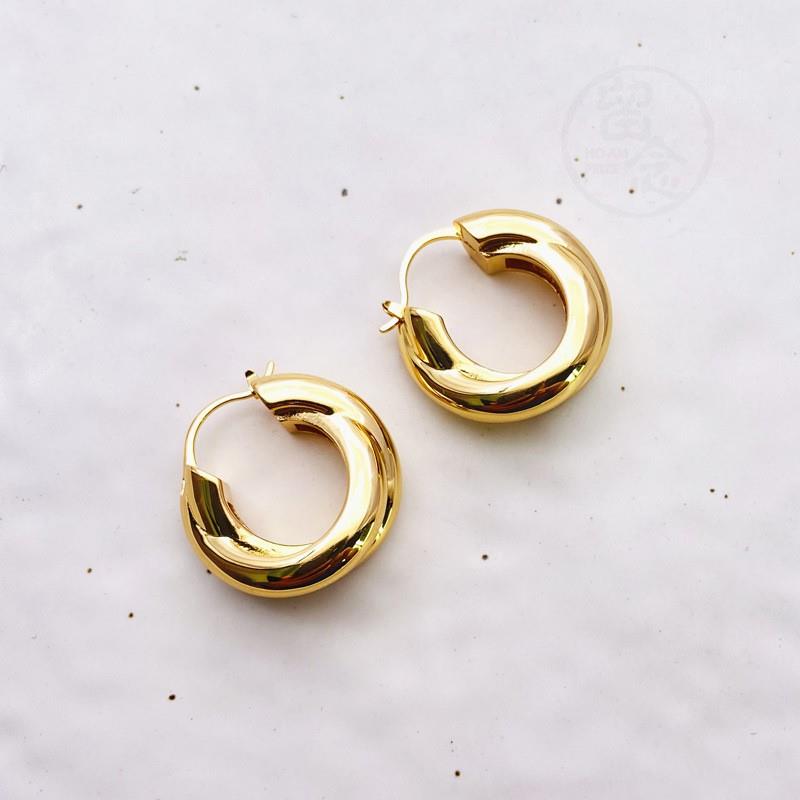 速发。Cross LOOP HOOP EARRINGS feminine exaggerated Earrings - 图1