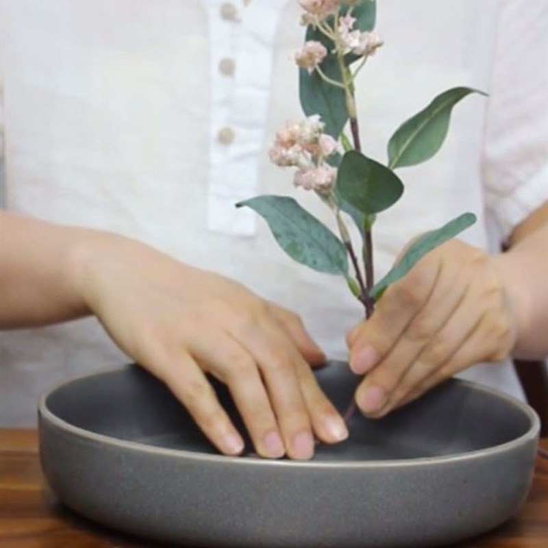 小原流花道剑山插花花器皿复古陶瓷中日式禅意花盆插花盘厂家直销 - 图1