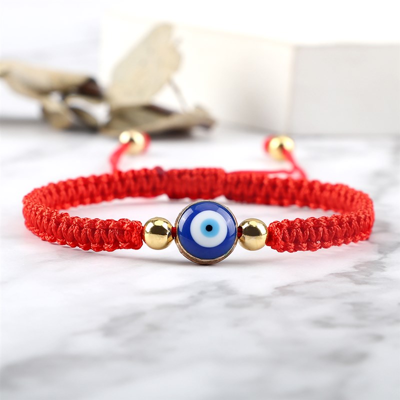 新品New Evil Eye Braided Bracelet Lucky Red Black Color Thre - 图1