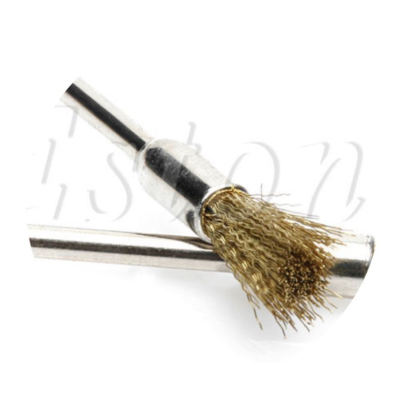 推荐1 Set 10pc Mini Wire Brush Brushes 3mm x 5mm Brass Cup W-图3