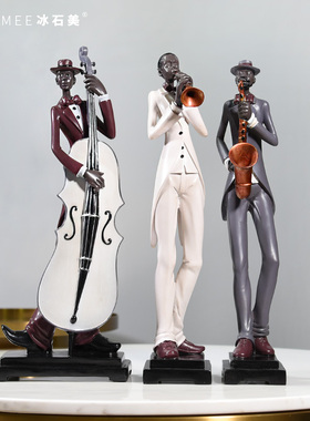 创意家居客厅电视酒柜轻奢软装饰艺术摆件现代简约音乐人物工艺品