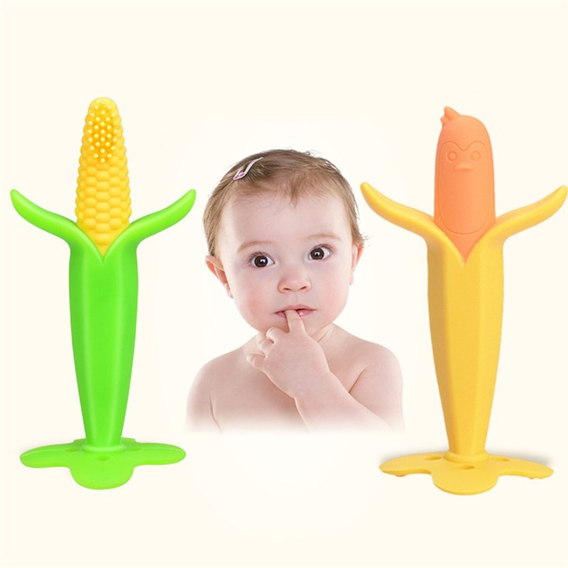 极速Baby Teethers Banana Corn Penguin Shape Baby Teething Pa-图0