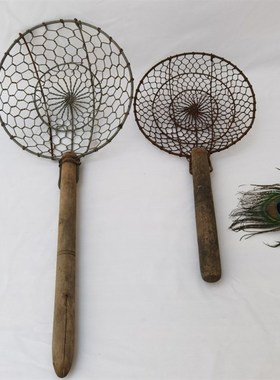 怀旧复古老物件老笊篱漏勺民俗文化农家乐装饰摆件厨房过滤用品