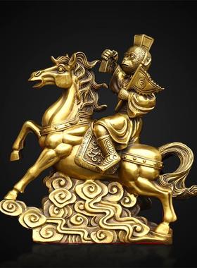 纯铜马上传令招财吉祥铜器摆件室内客G厅玄关聚财纳福商务摆放用