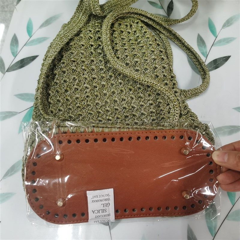 DIY双肩包编织材料包 非成品亮丝空心线细毛线钩针可大小调节,淘宝优惠券,粉丝福利购,淘宝优惠卷